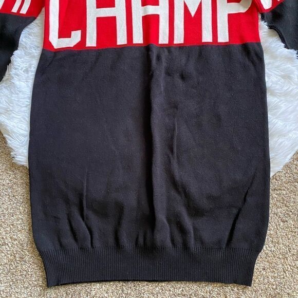 Fashion Nova Sweater Dress Champ New Heavy Long Sleeve Womens Size 1X Black Red - Picture 4 of 10